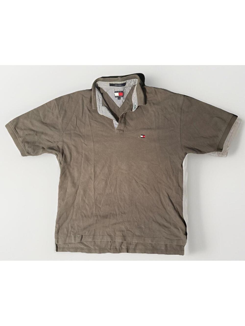 VINTAGE Tommy Hilfiger Polo Shirt Adult Grey Short Sleeve Mens XL Extra Large